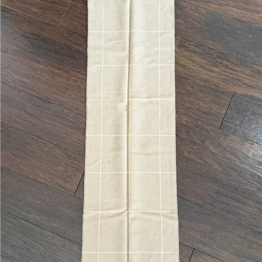 Dior Beige Checkered Wool Scarf
